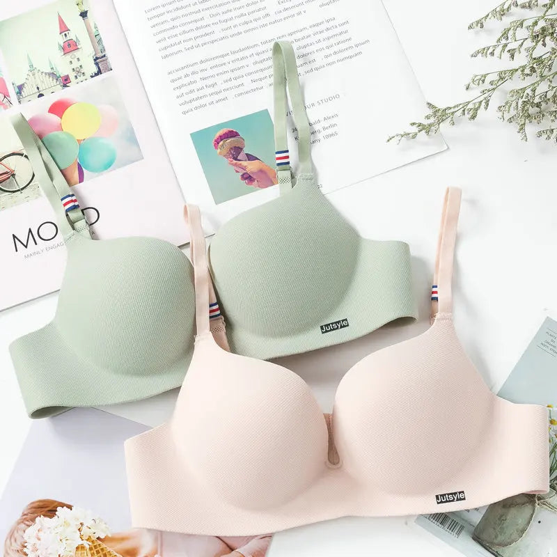 IABralette Soyeuse Sans Armatures – Push-Up Gainant Sans Coutures | Lingerie FemmeB Cup Adjust Straps Candy Color Bras