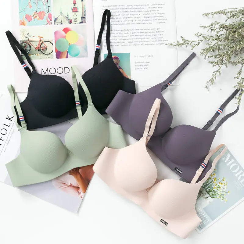 IABralette Soyeuse Sans Armatures – Push-Up Gainant Sans Coutures | Lingerie FemmeB Cup Adjust Straps Candy Color Bras