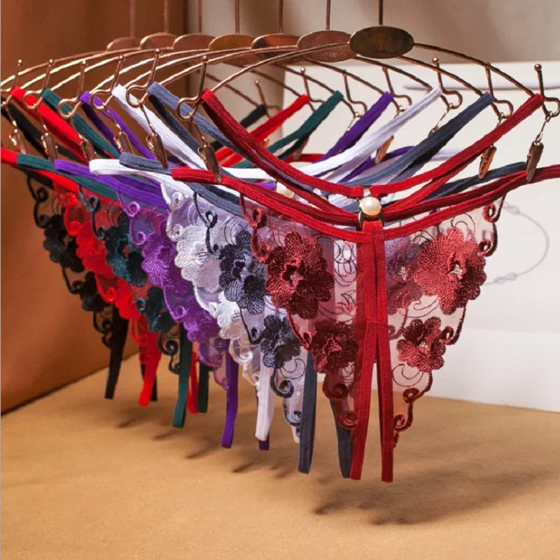 String Femme Sexy en Dentelle Transparente
