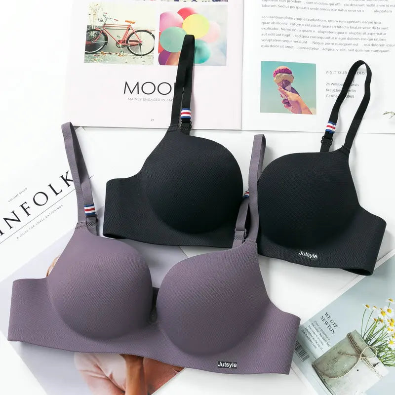 IABralette Soyeuse Sans Armatures – Push-Up Gainant Sans Coutures | Lingerie FemmeB Cup Adjust Straps Candy Color Bras