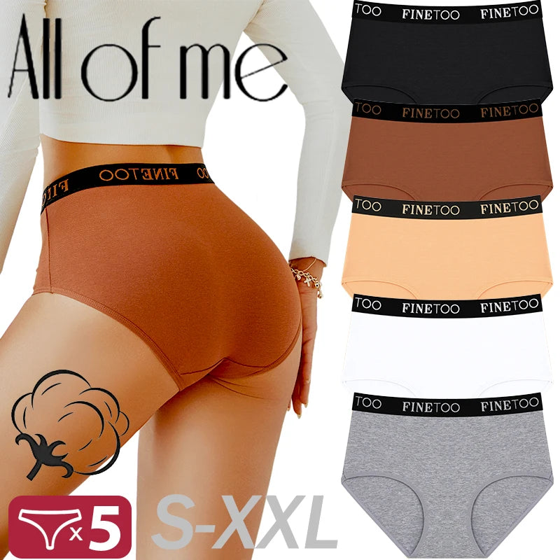 Lot de 5 Culottes Gainantes Femme – Coton Respirant, Taille Haute & Sans Coutures | Grande Taille